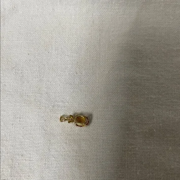 Vintage 14K Gold 1.3 g, AmberCitrine Stone with Diamond Accent Pendant. - Picture 6 of 11